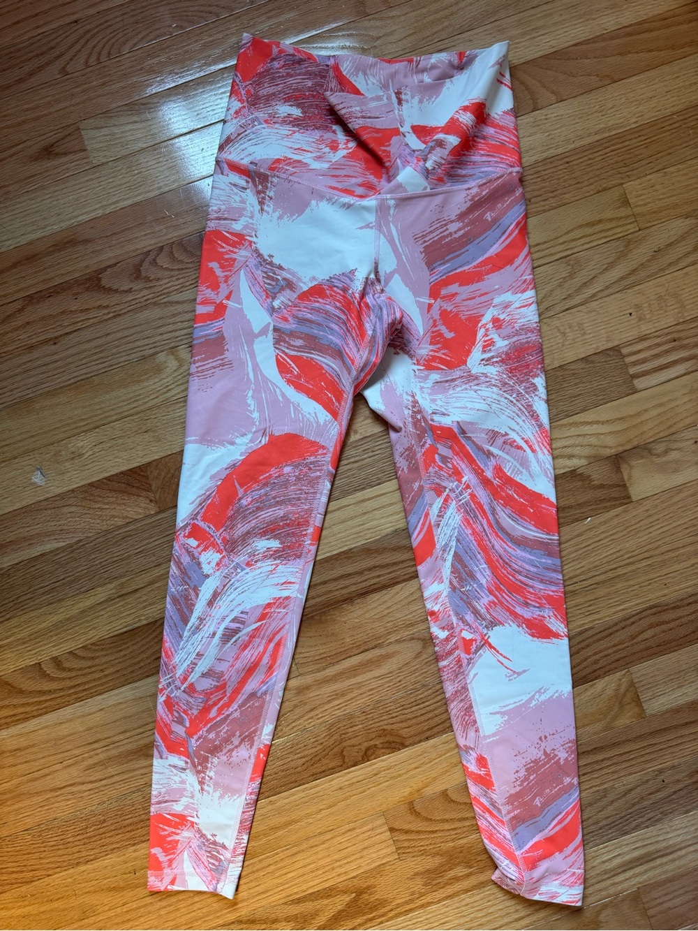 Old Navy Powersoft Pink Coral Abstract Print Leggings